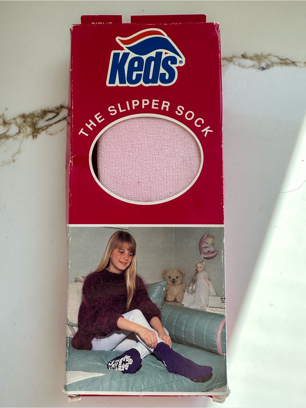 Vintage 1981 Keds Kids Light Pink Slipper Socks NWT
